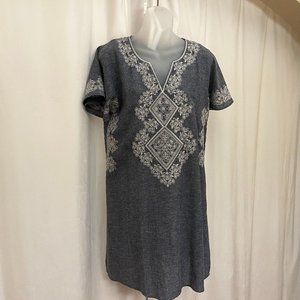 Blue linen blend tunic